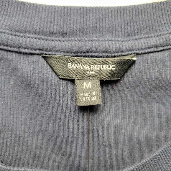 Banana Republic Crew Elbow Half Sleeve Ribbed Stretch Shirt Women Medium M Blue - Picture 6 of 10